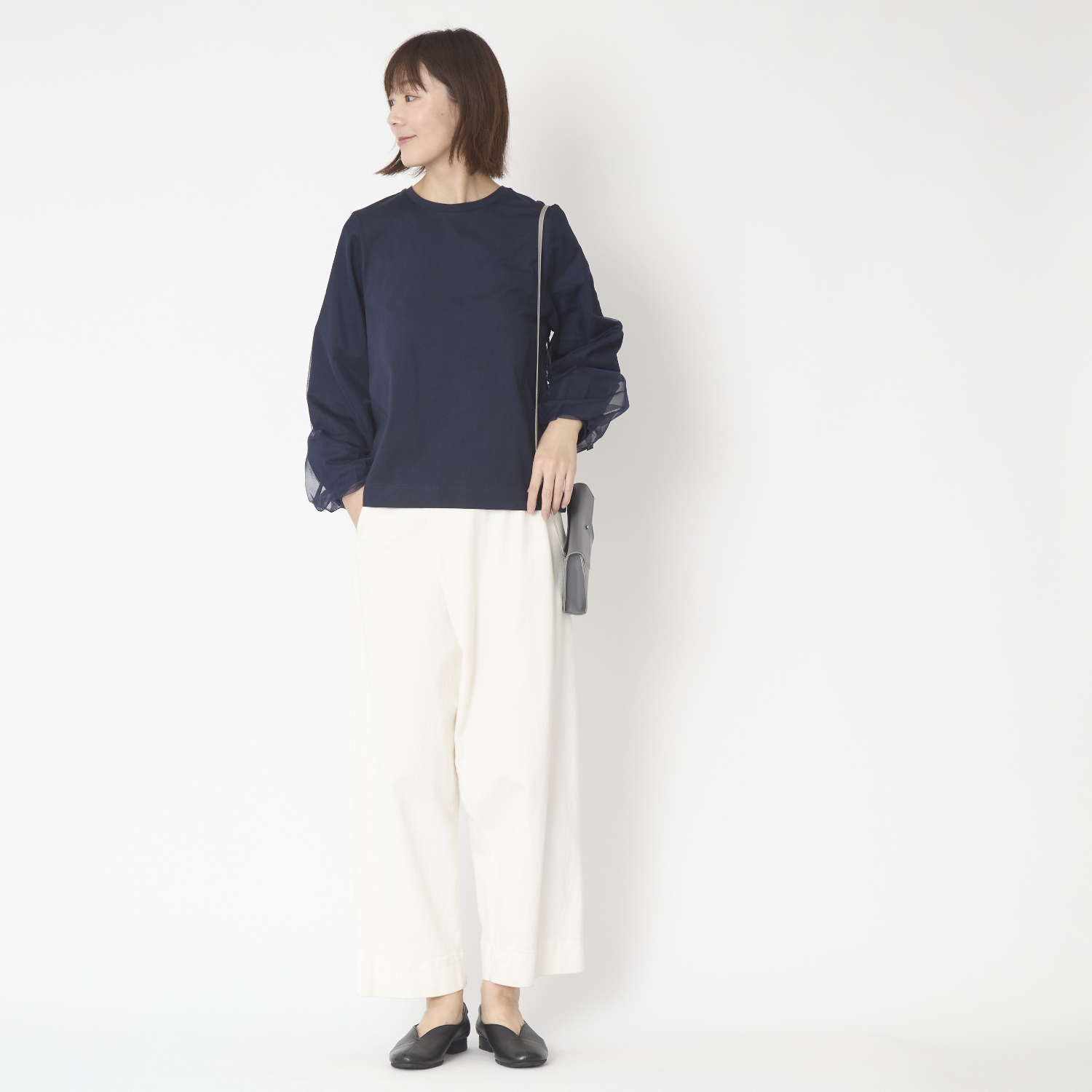 denicher/チュール×ジャージードッキングプルオーバー